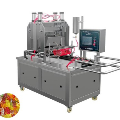 Industria de pequeñas y medianas dimensiones semiautomáticas máquinas de depósito de caramelos para osos de caramelo blandos
